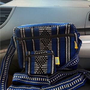 Blue Patterned Mexican Bag and coin purse